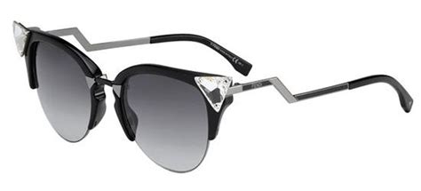 fendi iridia ff 0041 s|FENDI Iridia Cat Eye Sunglasses FF 0041/S Light Black.